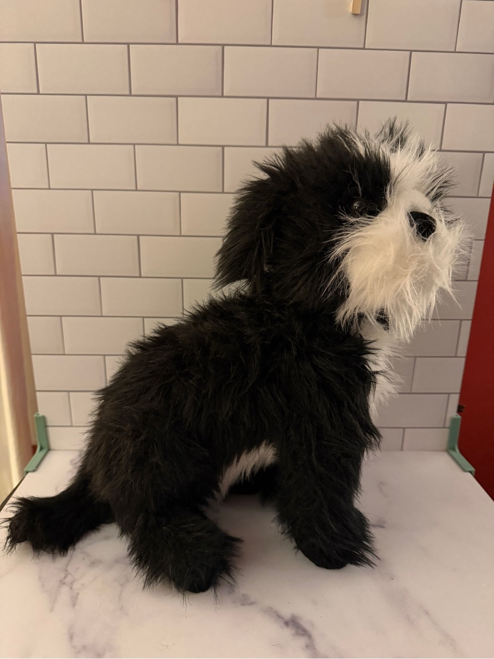 Melissa & Doug Shih Tzu #4863 18” Black White Shaggy Realistic Plush Dog